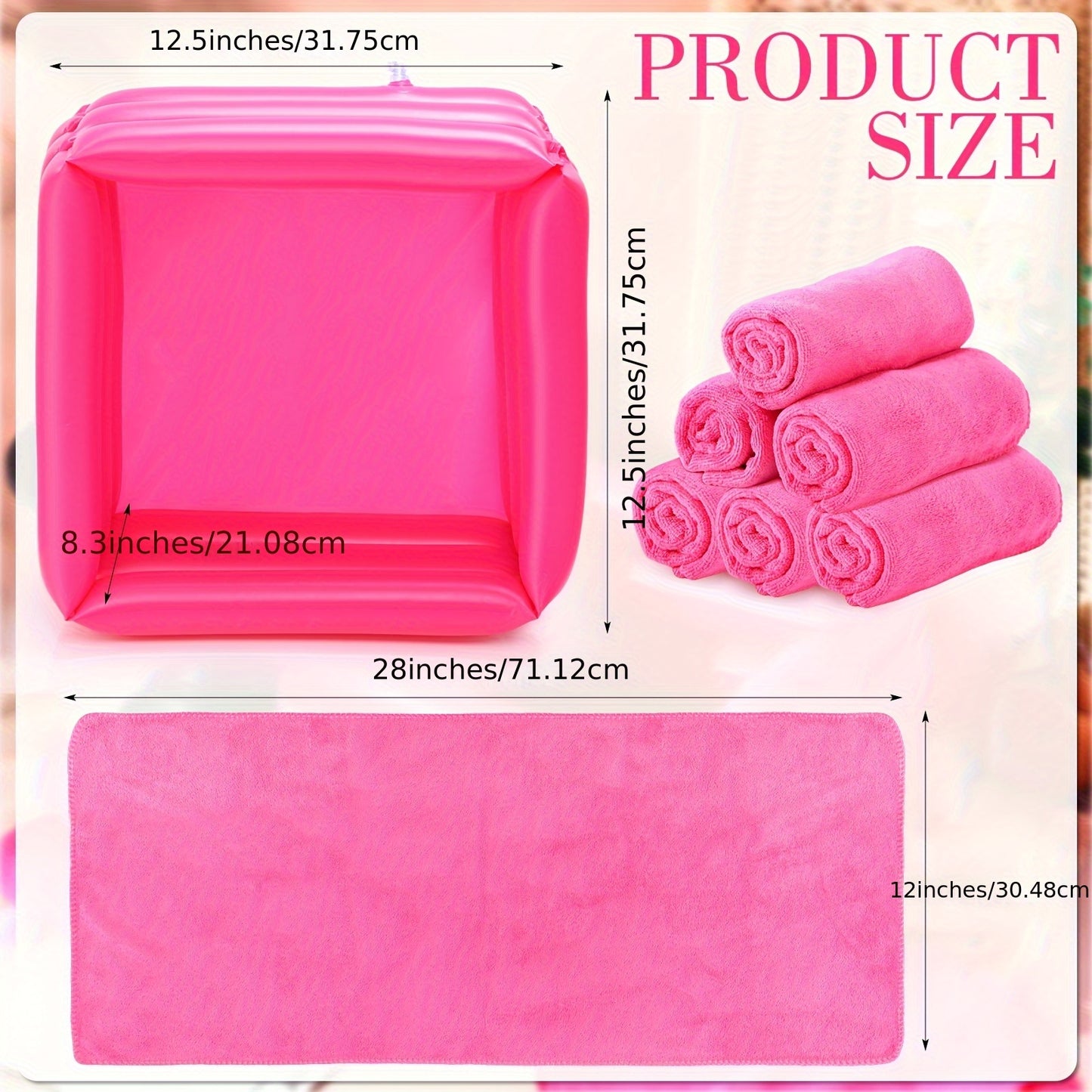 12pcs Foot Spa Kit For Women 12.5 12.5 8.3 Inch Foot Care Bath And 12 28 Inch Hand Towels Washbasin Salon Towels For Spa Party Sleepover Supplies (Rose Red)