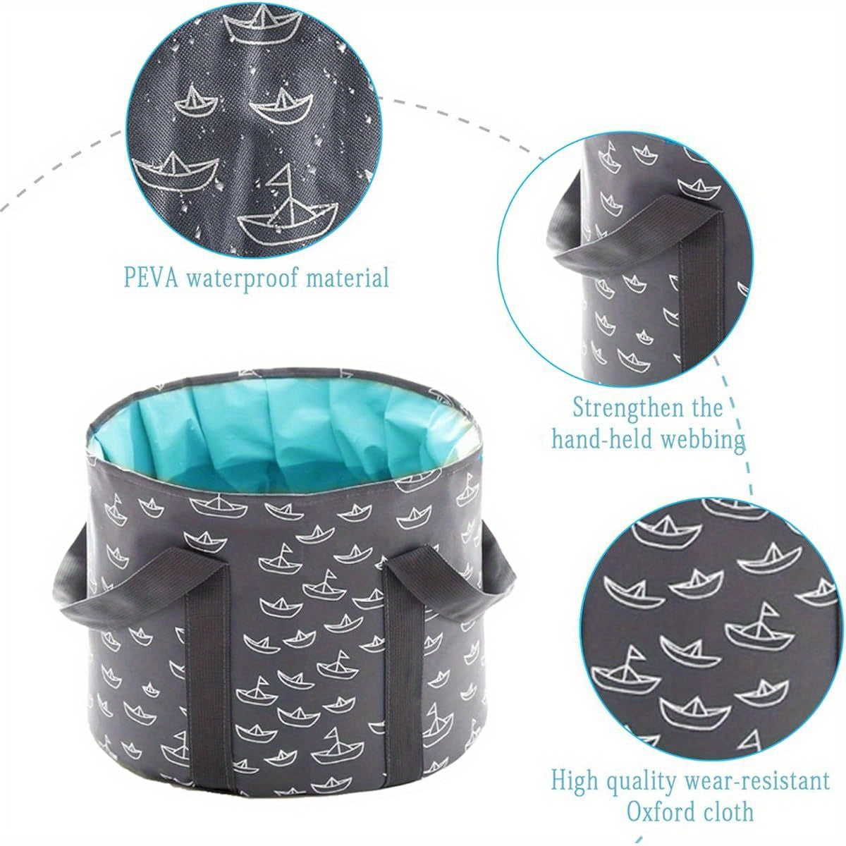 6.6gal Large Collapsible Bucket - Heavy-Duty Foldable Foot Bath Tub & Spa Basin, Portable with Folding Step, for Home, Travel, Camping, Salon - Space-Saving Design, Portable Bathtub, Compact Storage, Sturdy Handles, Home Users