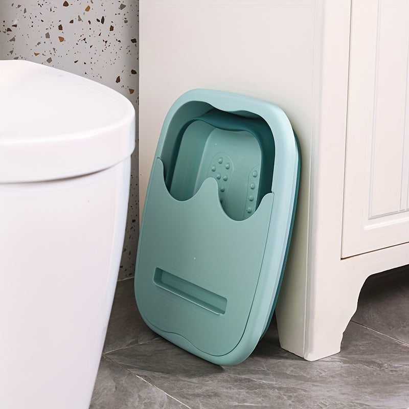 Foldable Foot Spa Bucket - Collapsible Portable Foot Bath Basin with Lid, Ergonomic Design for Travel & Home Use, Durable Plastic in Pastel Blue & Pink, Foot Soak Tub, Comfortable Foot Care, Modern Foot Bath, Easyclean Material