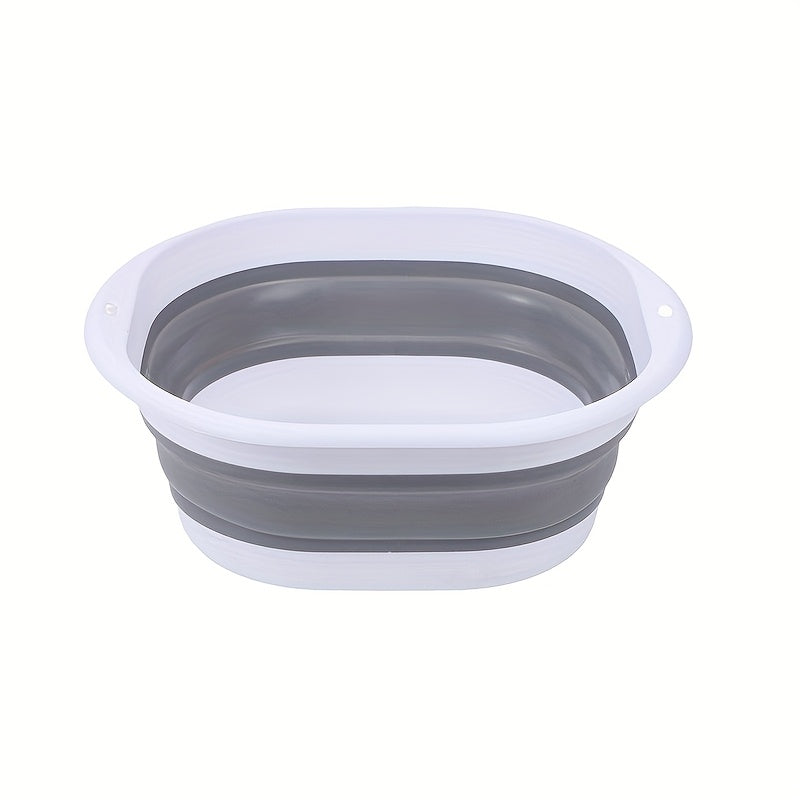 3pcs Set Of Gray Portable Foldable Washbasin, Vegetable Basin, Laundry Basin, Foot Bath Basin, Multi-purpose Basin