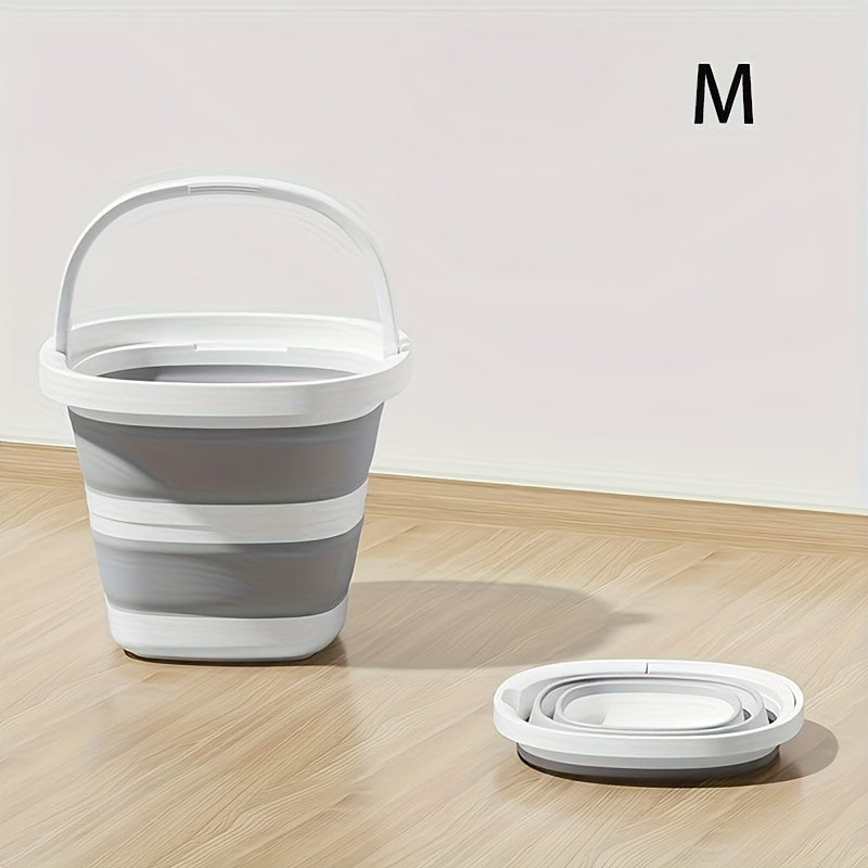 1pc Folding Bucket, Portable Plastic Bucket, Portable Outdoor Car Fishing Bucket, Household Large Capacity Dirty Clothes Basket, Washing Bucket, Foot Soaking Bucket, Multi-functional Folding Bucket, Home Organizer Storage Bucket, Laundry Baskets