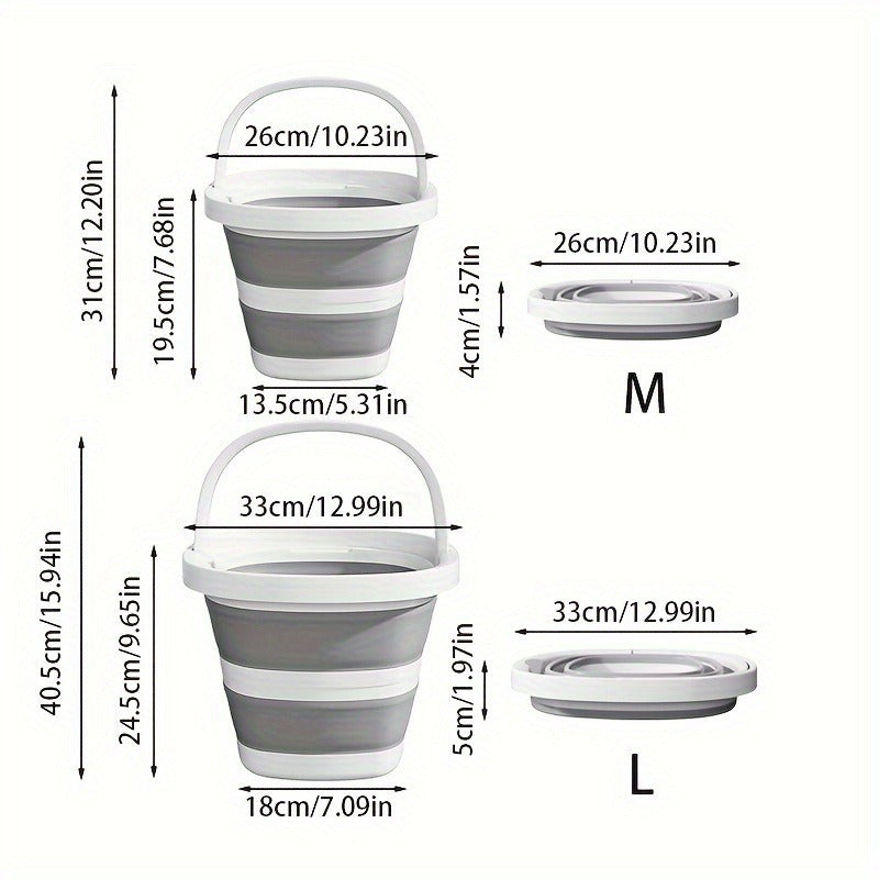 1pc Folding Bucket, Portable Plastic Bucket, Portable Outdoor Car Fishing Bucket, Household Large Capacity Dirty Clothes Basket, Washing Bucket, Foot Soaking Bucket, Multi-functional Folding Bucket, Home Organizer Storage Bucket, Laundry Baskets