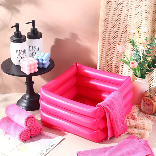 12pcs Foot Spa Kit For Women 12.5 12.5 8.3 Inch Foot Care Bath And 12 28 Inch Hand Towels Washbasin Salon Towels For Spa Party Sleepover Supplies (Rose Red)