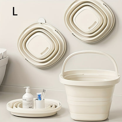 1pc Folding Bucket, Portable Plastic Bucket, Portable Outdoor Car Fishing Bucket, Household Large Capacity Dirty Clothes Basket, Washing Bucket, Foot Soaking Bucket, Multi-functional Folding Bucket, Home Organizer Storage Bucket, Laundry Baskets