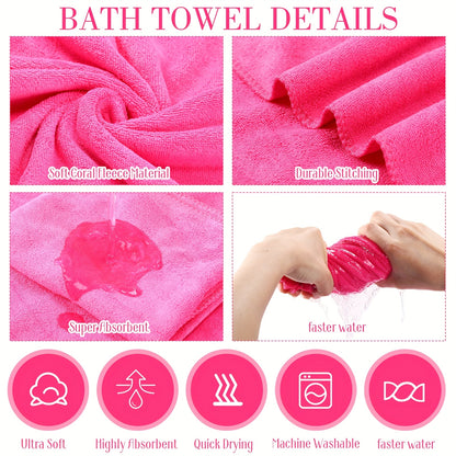 12pcs Foot Spa Kit For Women 12.5 12.5 8.3 Inch Foot Care Bath And 12 28 Inch Hand Towels Washbasin Salon Towels For Spa Party Sleepover Supplies (Rose Red)