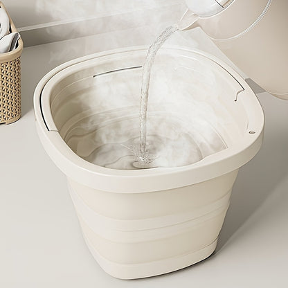 1pc Folding Bucket, Portable Plastic Bucket, Portable Outdoor Car Fishing Bucket, Household Large Capacity Dirty Clothes Basket, Washing Bucket, Foot Soaking Bucket, Multi-functional Folding Bucket, Home Organizer Storage Bucket, Laundry Baskets