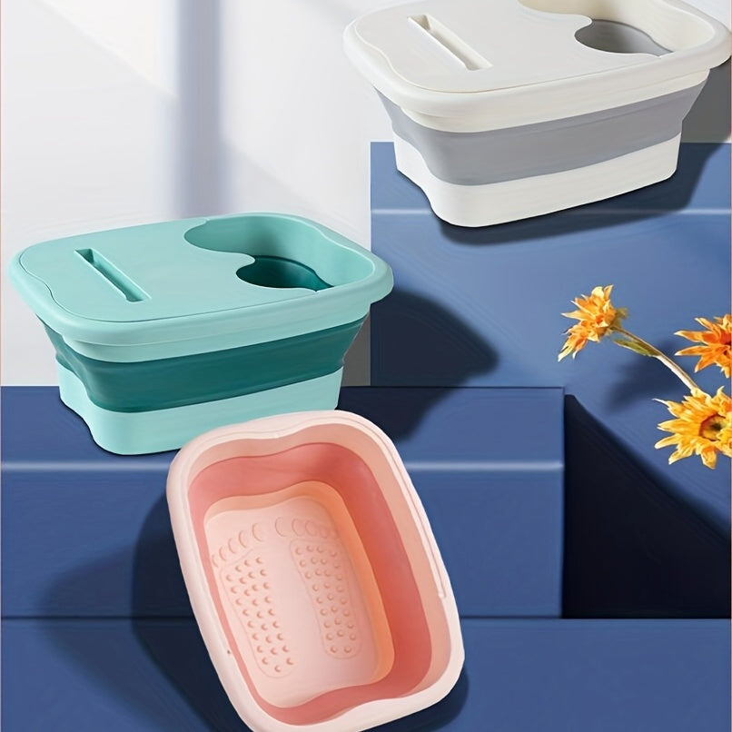 1pc Foldable Foot Bath bucket, Foot Bath Tool, Foot Bath Massager, Foot Soaking Basin, Large Foot Soaking Basin Bath\u002FBathroom Accessories